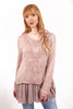 Floral Lace Embroidered Top With Frill