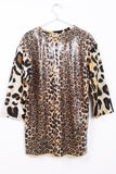 Leopard Print Sequin Tunic Top