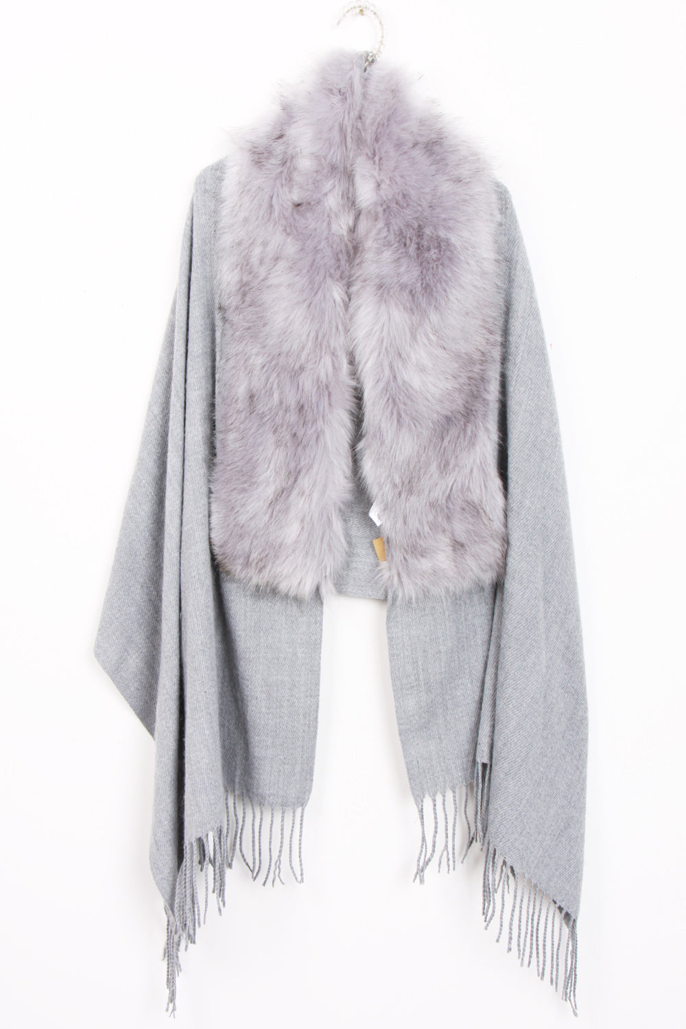 Mongolian Lamb Fur Scarf in Ivory White