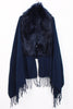 Faux Fur Collar Fringe Shawl/Scarf