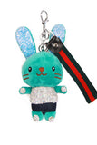 Bunny Rabbit Soft Plush Diamante Bag Charm Keyring