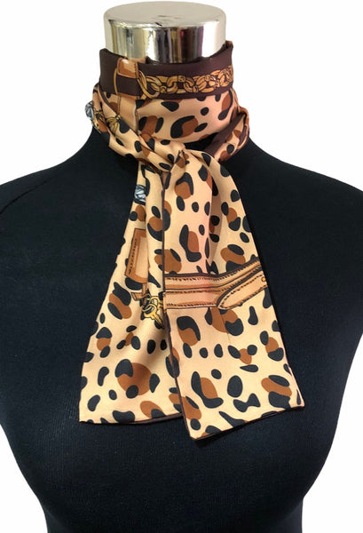 Skinny Leopard and Buckle scarf