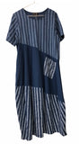 Diagonal stripe cut T-Shirt Dress