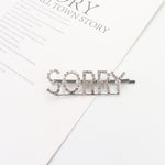 Diamante Rhinestones Words Letters Hair Slides