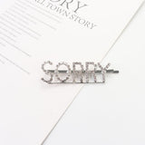 Diamante Rhinestones Words Letters Hair Slides