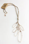 LAGENLOOK Silver R.Gold Multiple Pendant Boho Leather Long Necklace