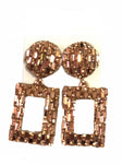 Round & Square Diamante Earrings