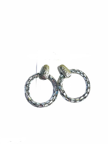 Full Diamante Ring Shape Earrings