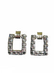 Full Diamante Square Shape Earrings