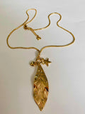 Metal Leaf Long Necklace