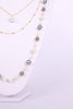 Trendy Pearl and Jewel Flower Layered Long Necklace