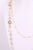 Pearls with square frames with gold and silver chain