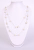 Pearl Necklace with oval Jewel in Gold and silver chain