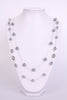 Pearl Necklace with oval Jewel in Gold and silver chain