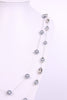 Pearl Necklace with oval Jewel in Gold and silver chain