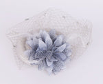 Flower Mesh Net Fascinator in Grey for wedding