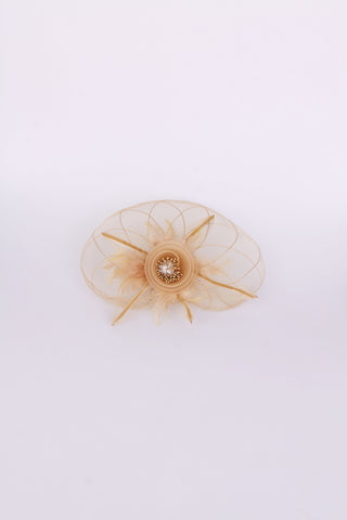 Gold Mesh Flower Fascinator