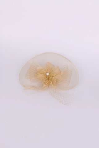 Gold Flower Mesh Fascinator for wedding