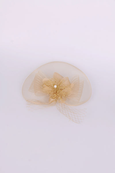 Gold Flower Mesh Fascinator for wedding