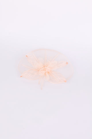 Peach Flower Mesh Fascinator for wedding