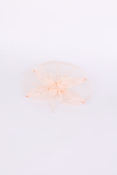 Peach Flower Mesh Fascinator for wedding