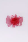 Flower Pearl Mesh Wrap Fascinator in red for wedding