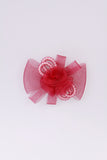 Flower Pearl Mesh Wrap Fascinator in red for wedding