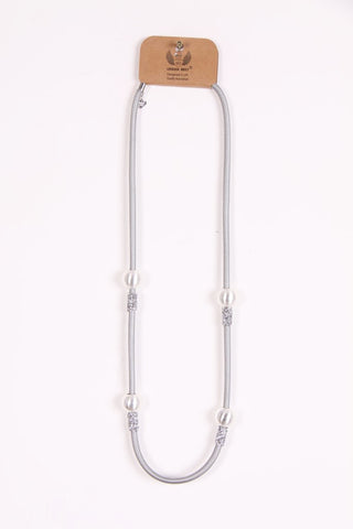 Long lagenlook necklace double threads with Pearl
