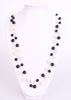 Black and White Pearl  in gold and silver chain long necklace
