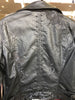 Black Floral Embroidered Studded Detail Faux Leather Biker Jacket