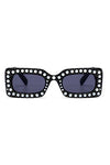 Pearl Detail Square Plastic Sunglasses