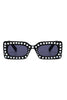 Pearl Detail Square Plastic Sunglasses
