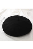 Woolen Beret Hat in black
