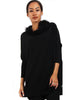 Oversized Fur Trim Collar Knitted Jumper in black