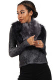 Duo Colour Fluffy Faux Fur Collar Scarf