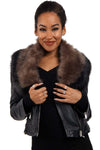 Duo Colour Fluffy Faux Fur Collar Scarf