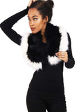 Duo Colour Fluffy Faux Fur Collar Scarf