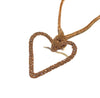 Sparkly Diamonte Curved Heart Shape Long Necklace