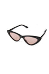 black and pink lens cat eye sunglasses