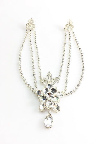 Crystal Diamante Chain Brooch