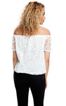 White Cherry Embroidered Off shoulder Top