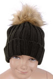 KID Detachable Faux Fur Bobble Pom Pom Hat