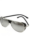 Aviator Sunglasses with side leather look side panel