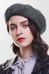 Woolen Beret Hat in grey