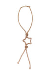 Sparkly Diamonte Star Shape Long Necklace With Tassle