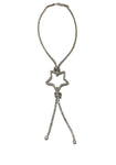 Sparkly Diamonte Star Shape Long Necklace With Tassle