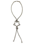 Sparkly Diamonte Star Shape Long Necklace With Tassle