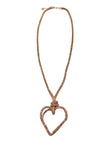 Sparkly Diamonte Curved Heart Shape Long Necklace