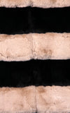 Longline Duo Colours Stripe Ultra Soft Faux Fur Leather Panelled Gilet