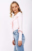 Cross Over Ruffle Detail Long Sleeve Jumper Top